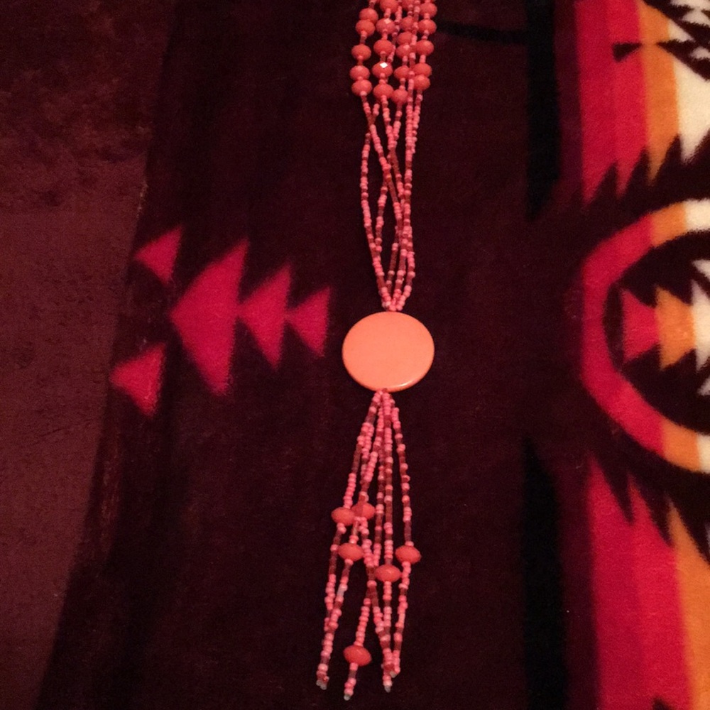 Pink stone necklace